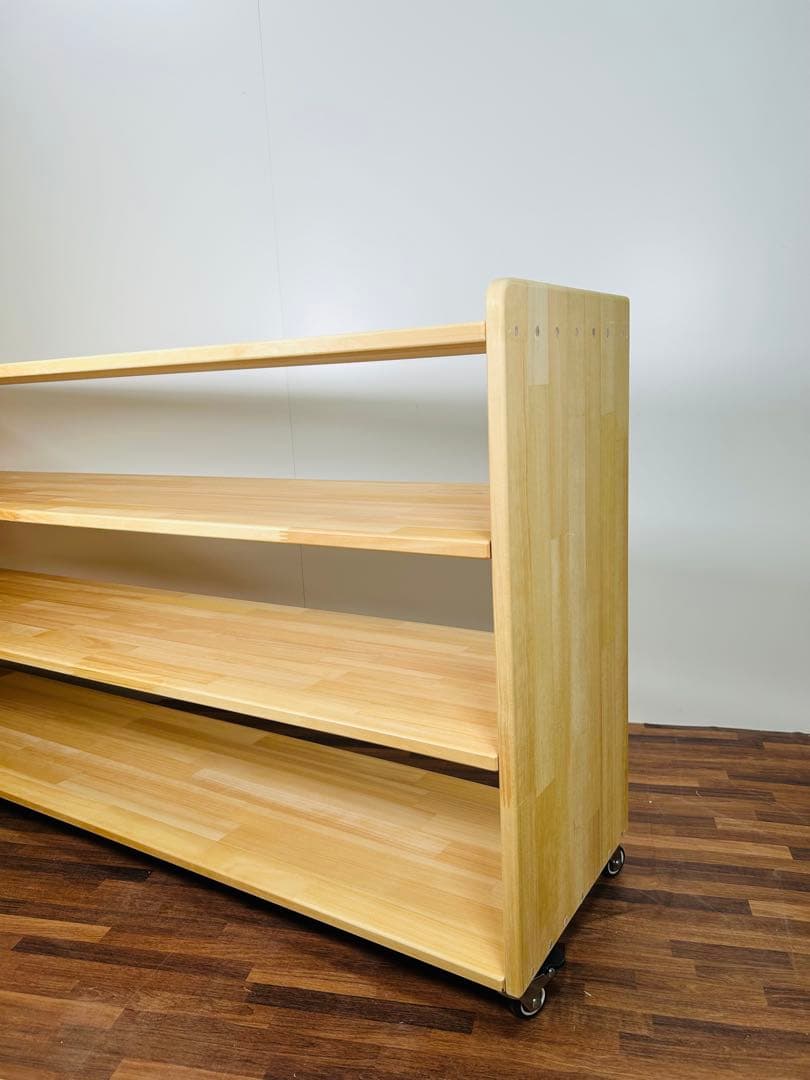 キャスター付き　おもちゃ棚　ワイドタイプ