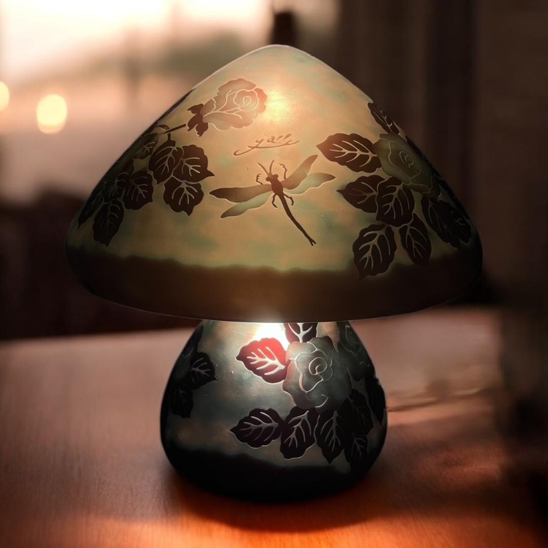 ガレ風　テーブルランプ　フロアランプ　アンティーク調　高さ31cm