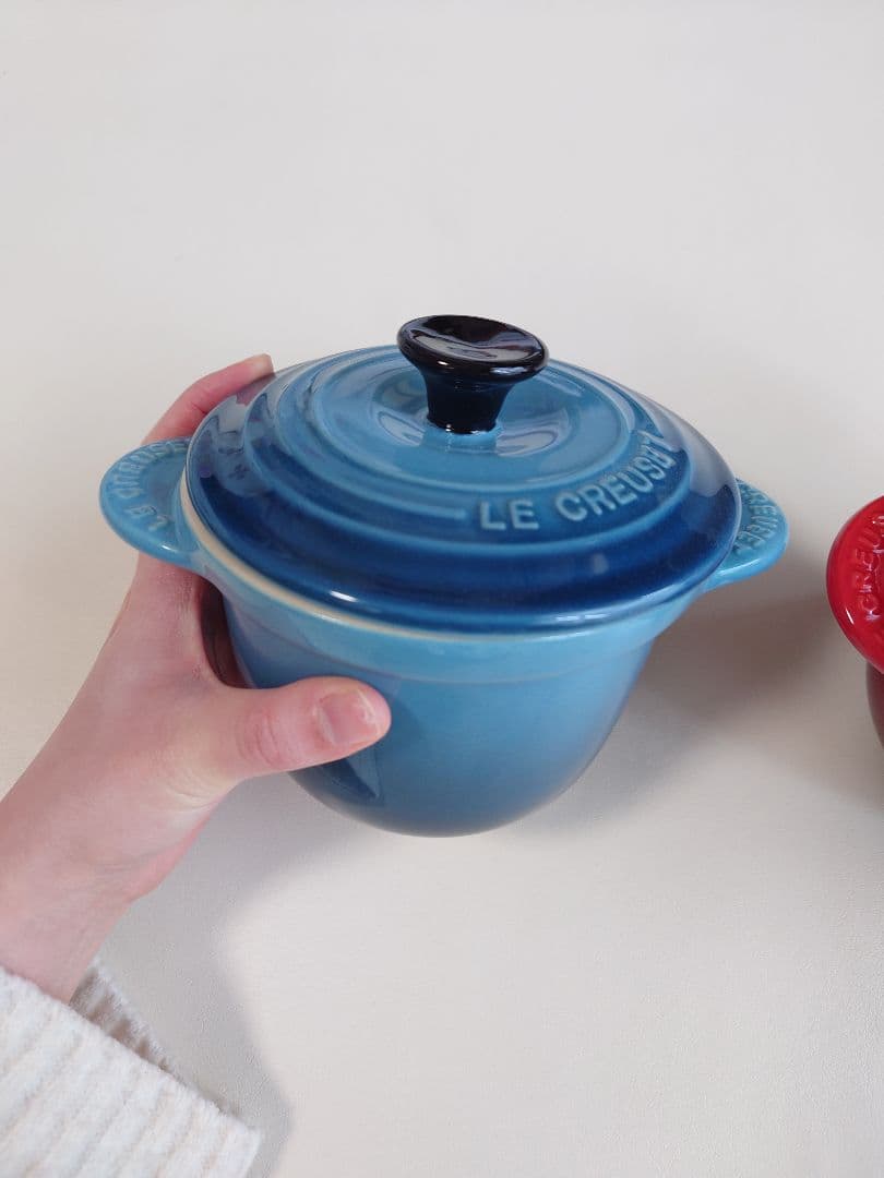 ル・クルーゼ ミニ ココット エブリィ 2個セット ブルー レッド 未使用