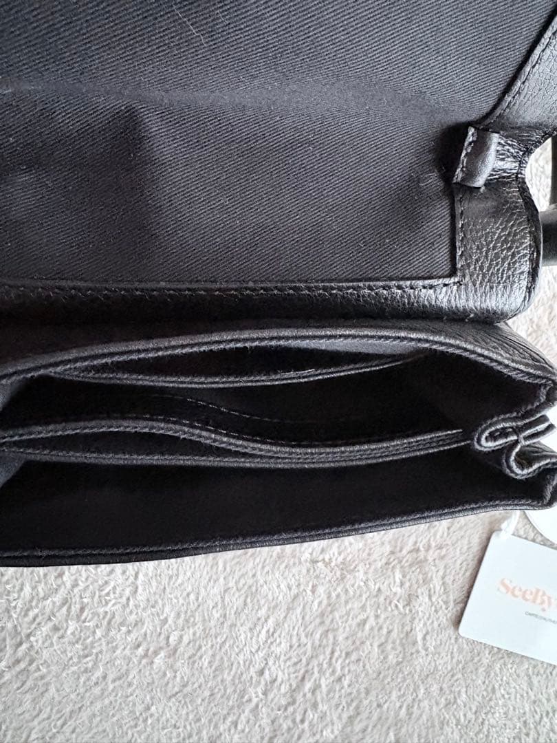 【美品】　SeeBy Chloe’ ポシェット　黒牛革