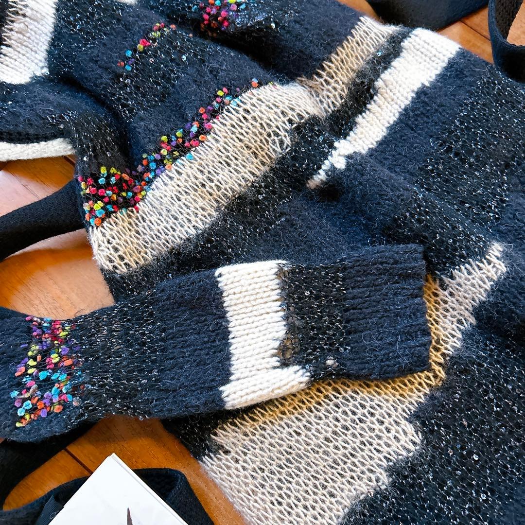 ダイアンフォンファステンバーグ　ニットワンピース　ラップドレス　ブラック　M