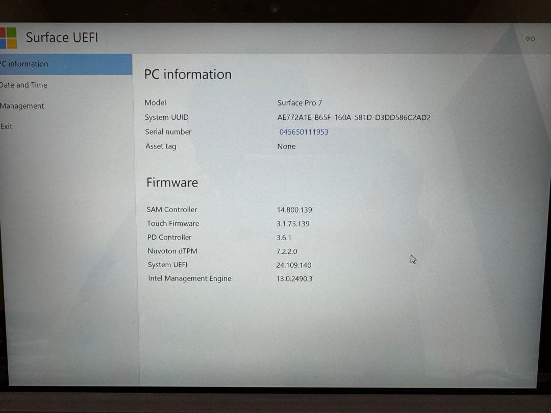 Windowsタブレット本体 Surface Pro7 Windows11 i5/8gb/SSD 128GB