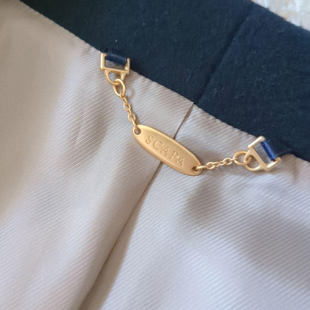 スキャパ♥大きいサイズ42 ウールコート◆トグル　Aライン　ネイビー　ゆったり