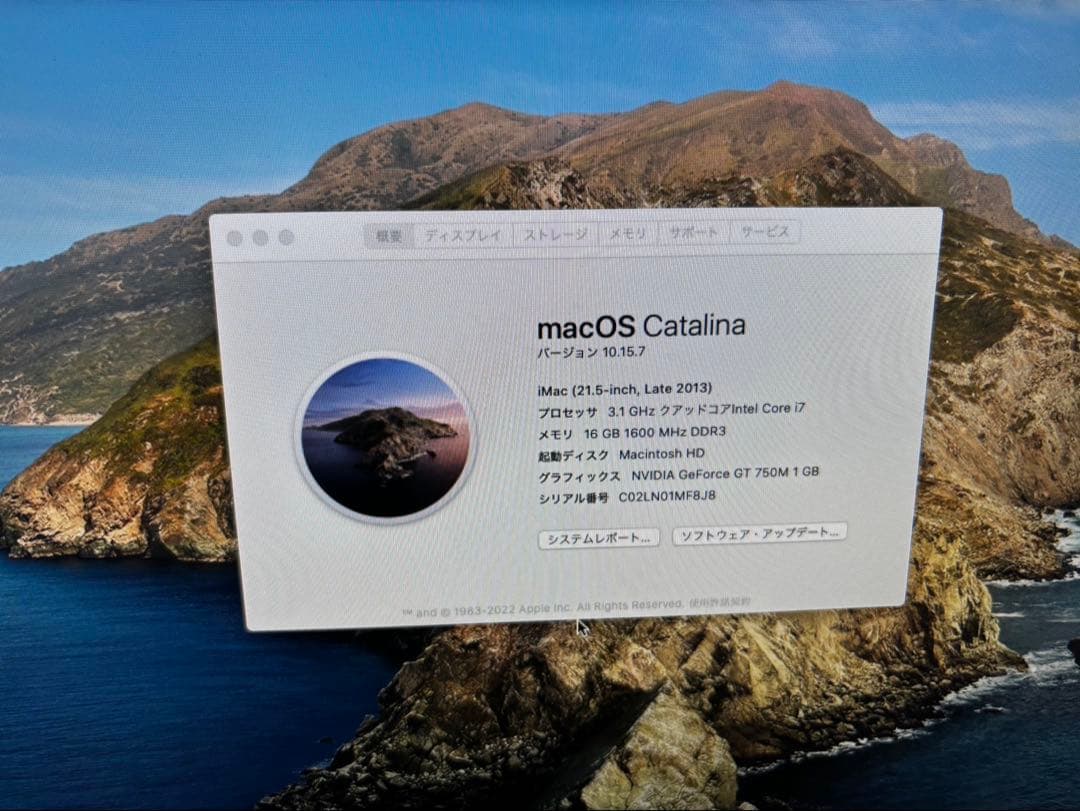 【SSD搭載】iMac 21.5 Late2013 core i7