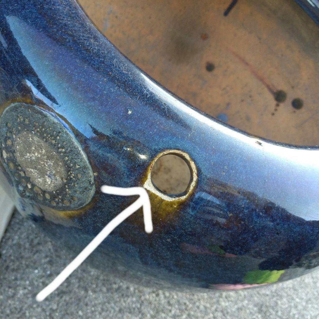 青 ビードロ 火鉢 めだか鉢 金魚鉢