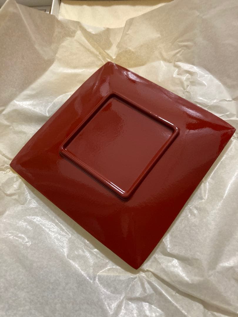 純金箔使用 金箔工芸品 角皿 5客揃 共箱・栞付き 未使用保管品 正月 会席