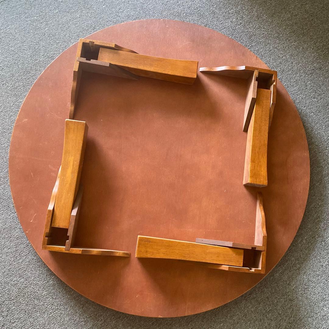 天然木　円形テーブル 約90cm ブラウン