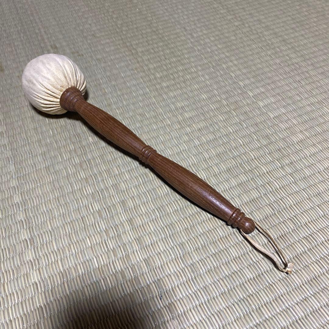 茶道具　①銅羅とバチ　※②木枠（別売り） ①と②はセット販売です