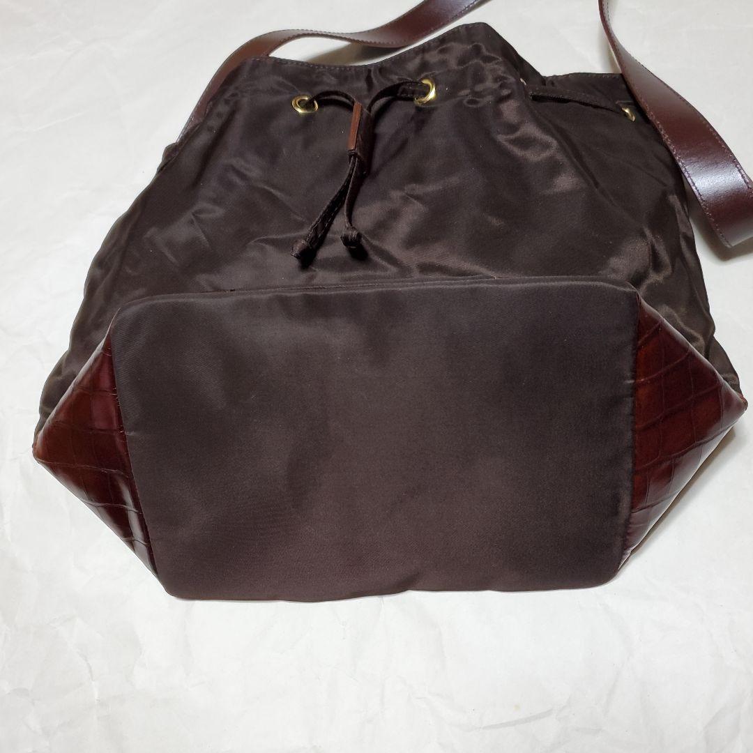 【値下げ】PRADA チョコブラウン ドローストリングバッグ