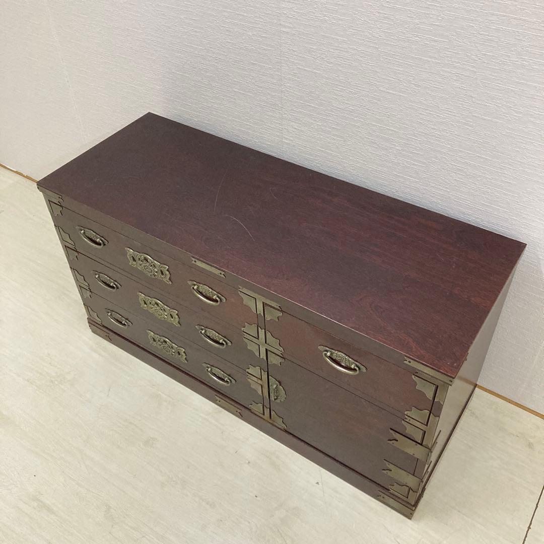 民芸調　4段チェスト　箪笥　タンス　ミドルチェスト　古民家　時代風