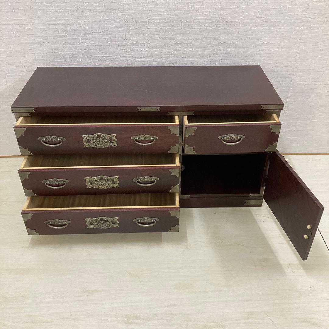 民芸調　4段チェスト　箪笥　タンス　ミドルチェスト　古民家　時代風