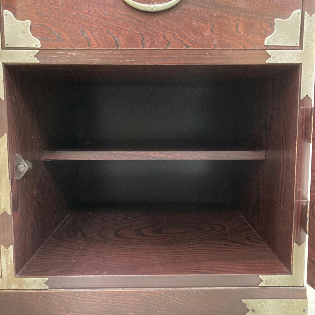 民芸調　4段チェスト　箪笥　タンス　ミドルチェスト　古民家　時代風