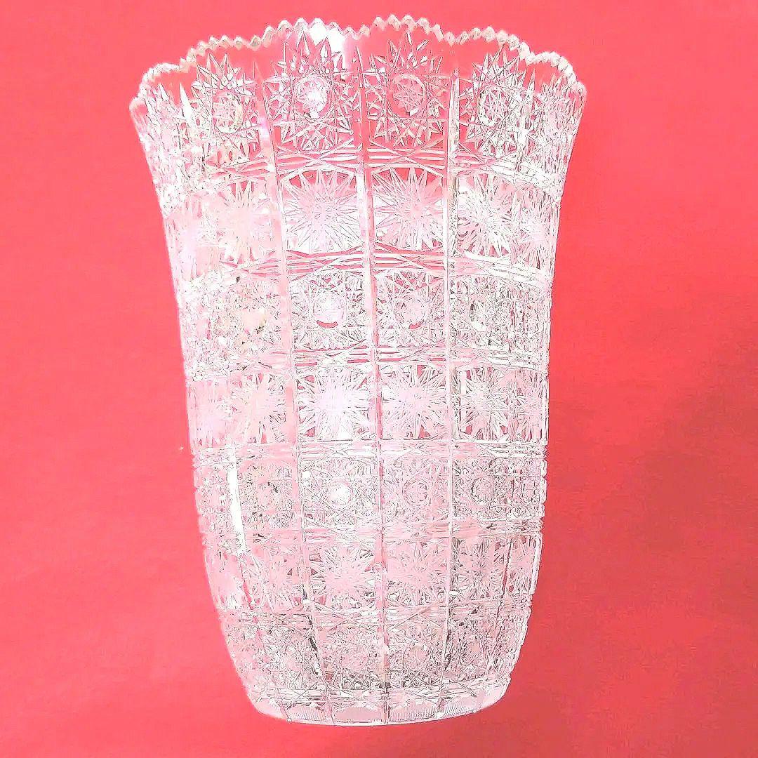 花瓶　ボヘミアクリスタル　大型（フラワーベース）