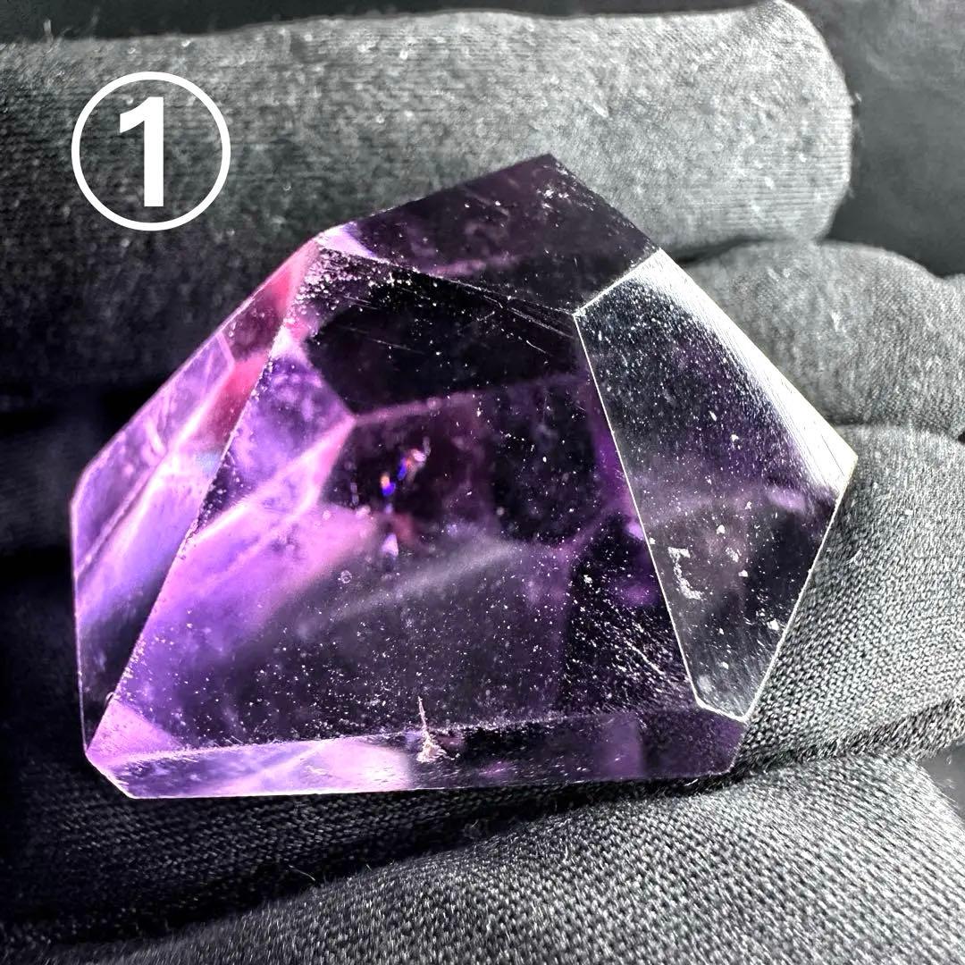 高品質❗アメジスト☆レインボー☆2点セットパワーストーン 置物 天然石A1253