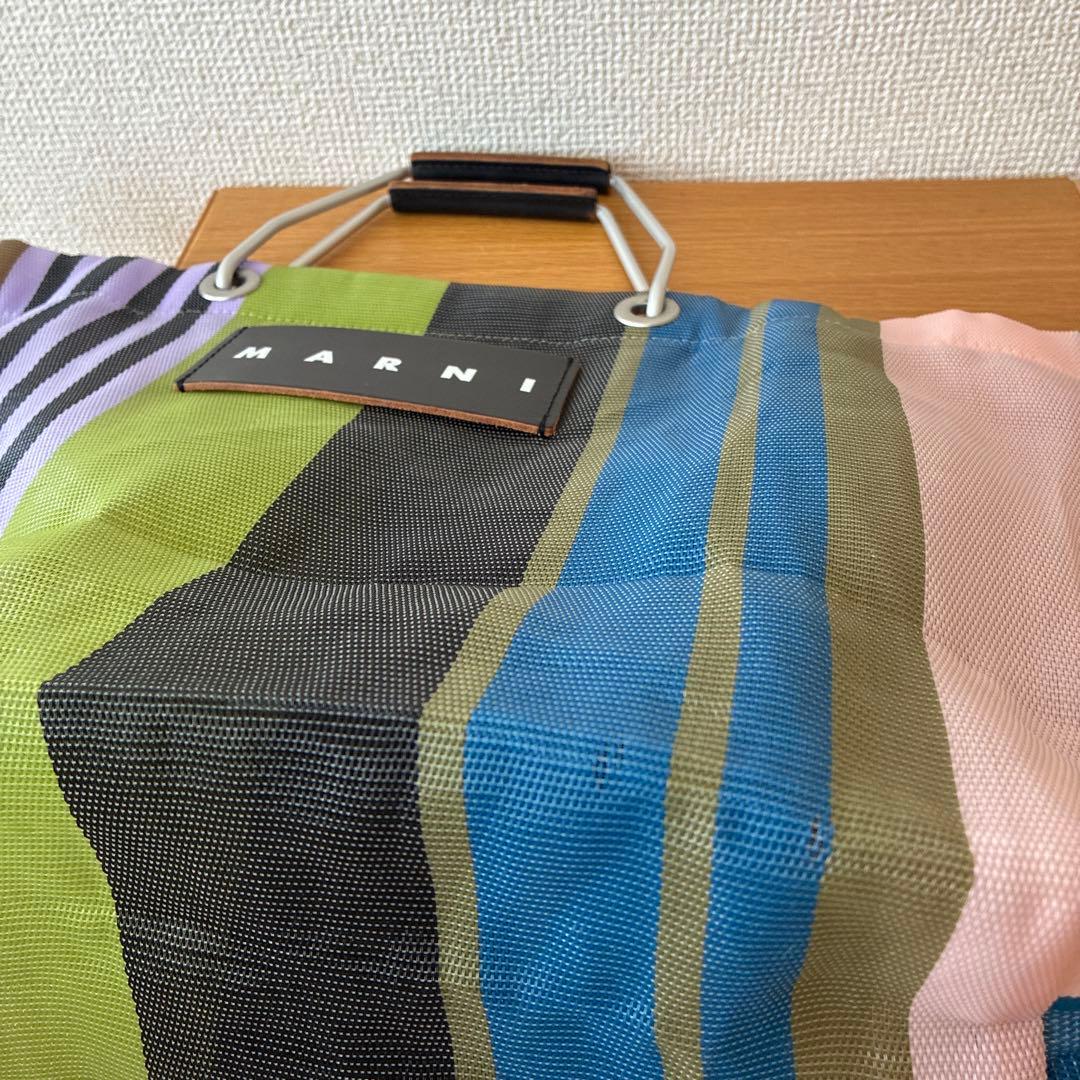 MARNI Marketマルチカラー ストライプ トートバッグ