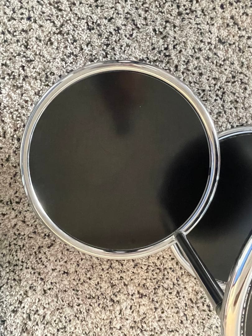 MID century 4段回転可動式スライド ガラス天板ラウンドテーブル