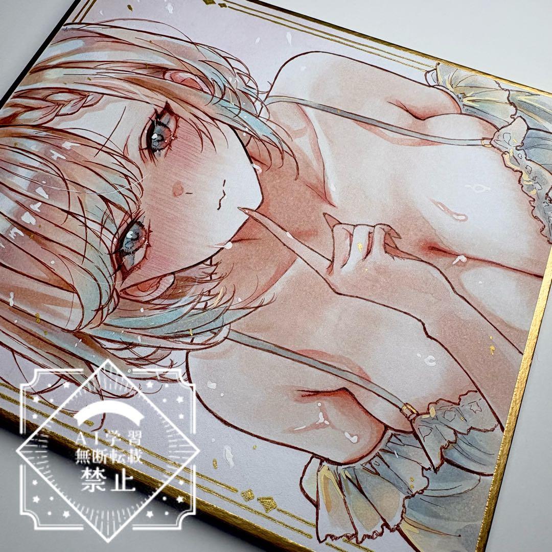 エ*！様 一点物 オリジナル 色紙 手描きイラスト アナログ 女の子 創作 原画