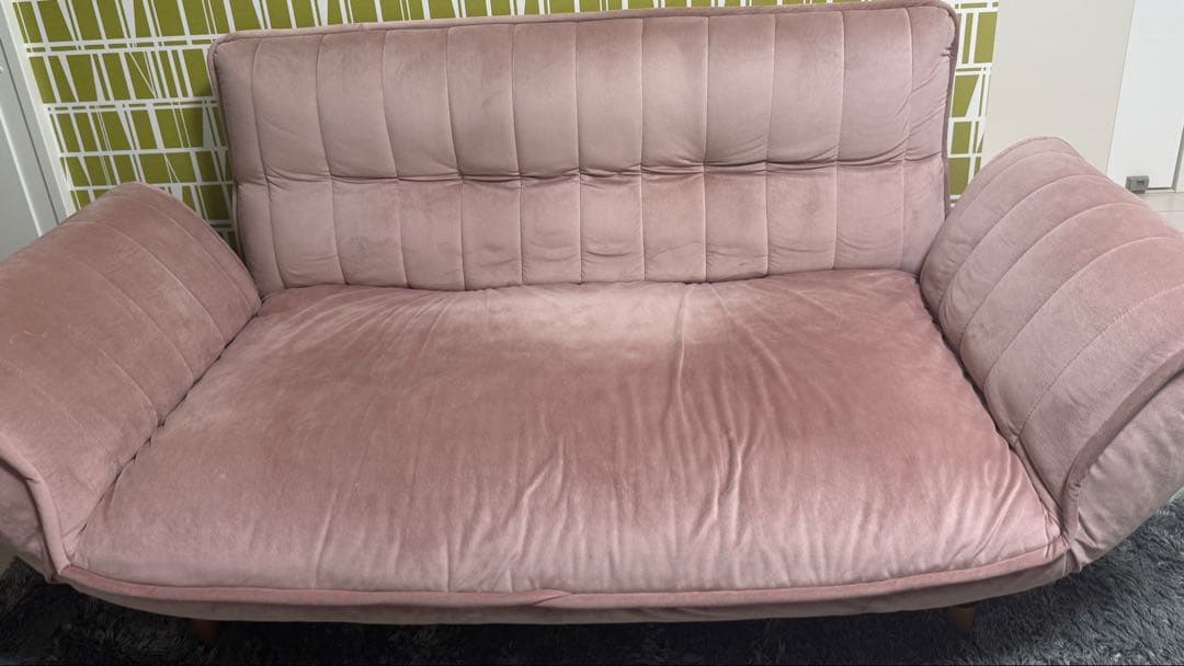 ベロアカウチソファ 2人掛け リクライニング 14段階 chammy日本製