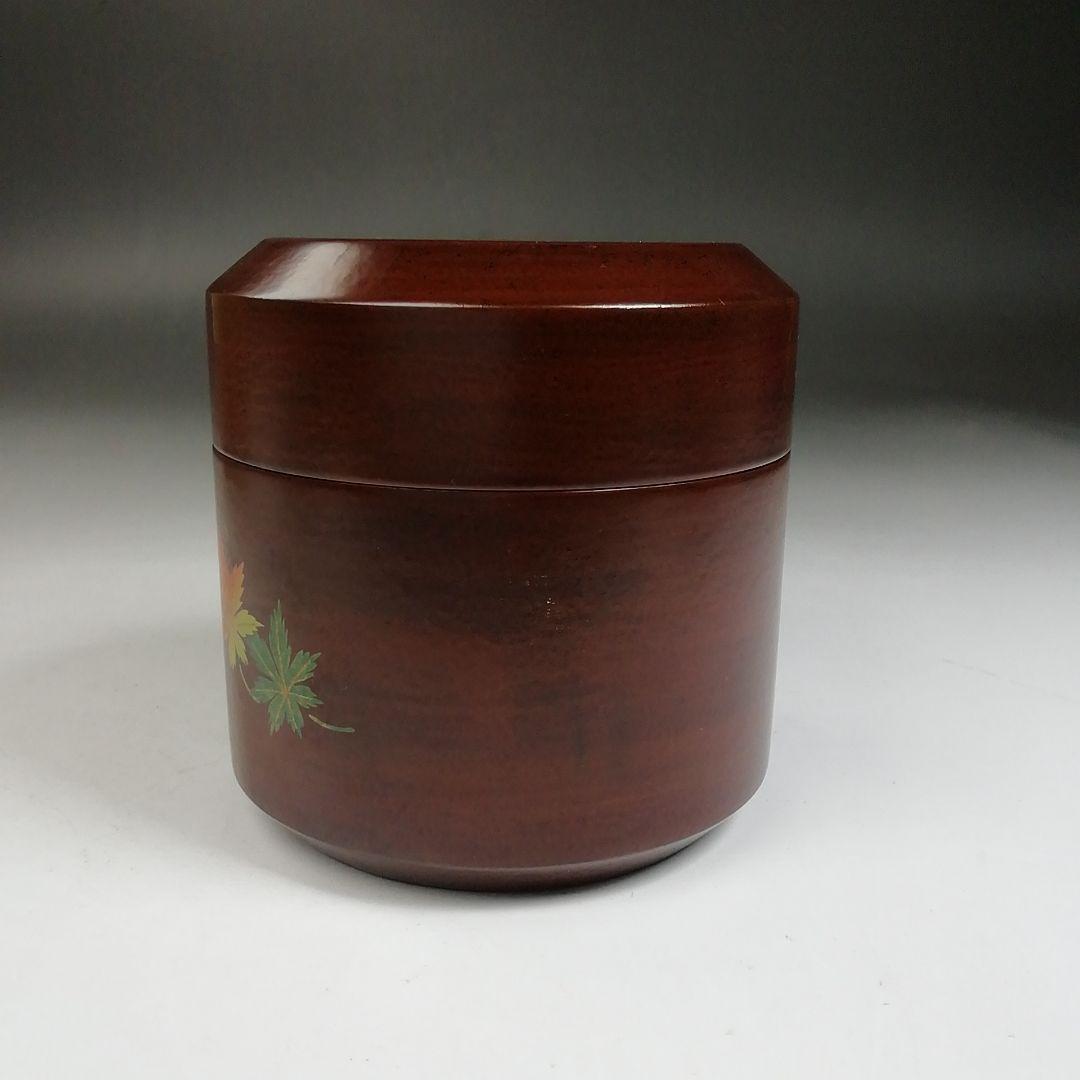 Ｗ７６　棗　『花紅葉』『一閑　雪吹棗』『新井司峰 造』　共箱　茶道具