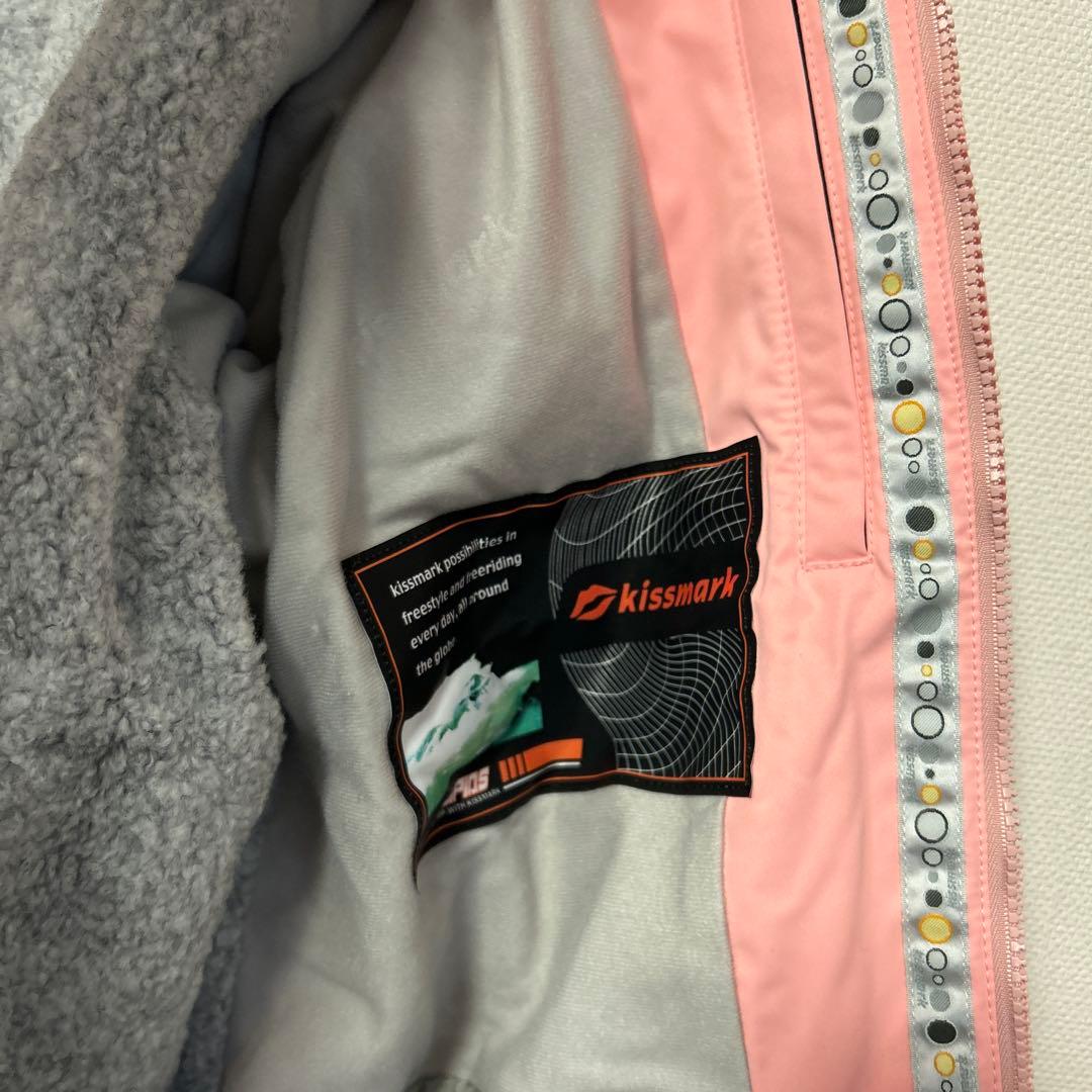 kissmark スノボウェア レディース M 上下セット ピンク× グレー