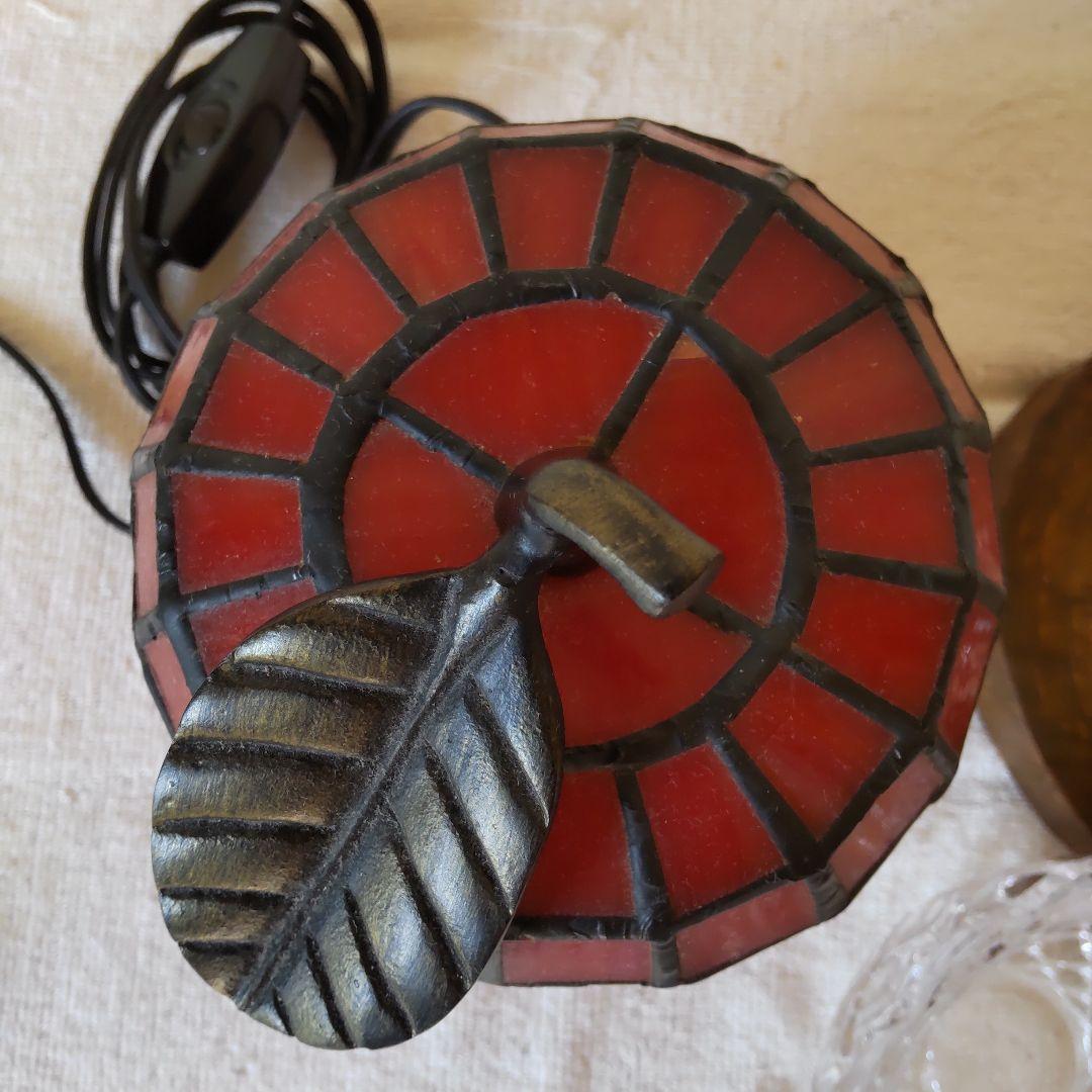 りんご4点セット　林檎のステンドグラスランプとAppleガラス小物