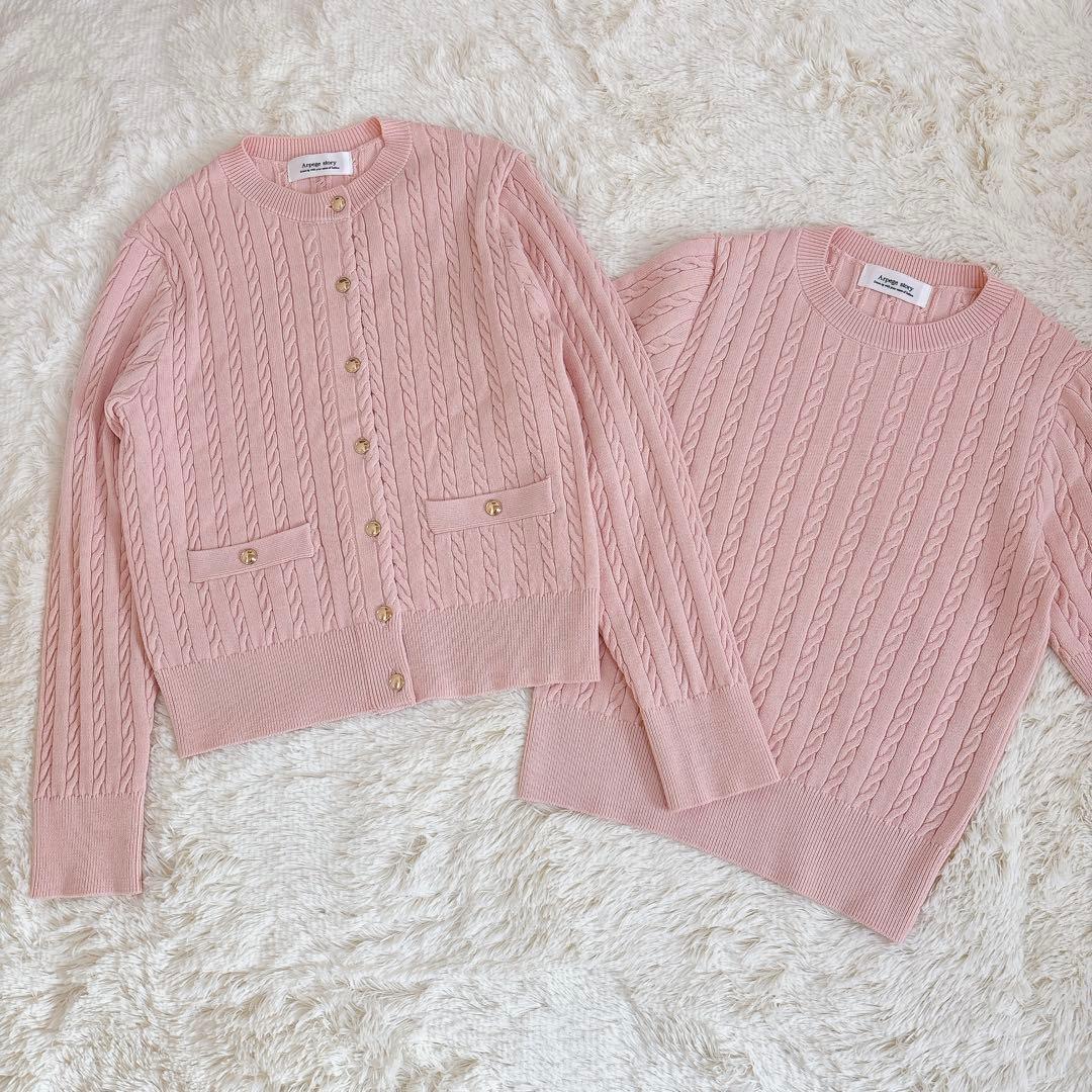 2025年モデル☆Arpege story ケーブルアンサンブル 金ボタン