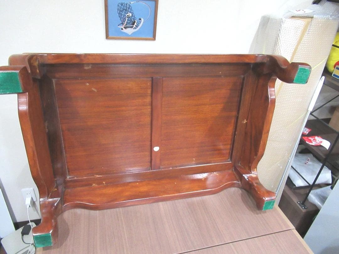 螺鈿家具 　螺鈿細工　 唐木 　花梨　鳥　花　テーブル　机　木製　ヴィンテージ