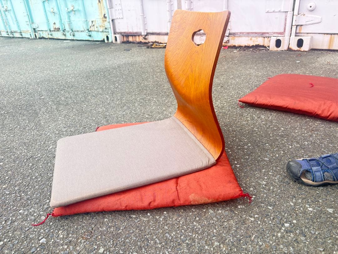 hikari 木製背もたれ付き座椅子4脚セット