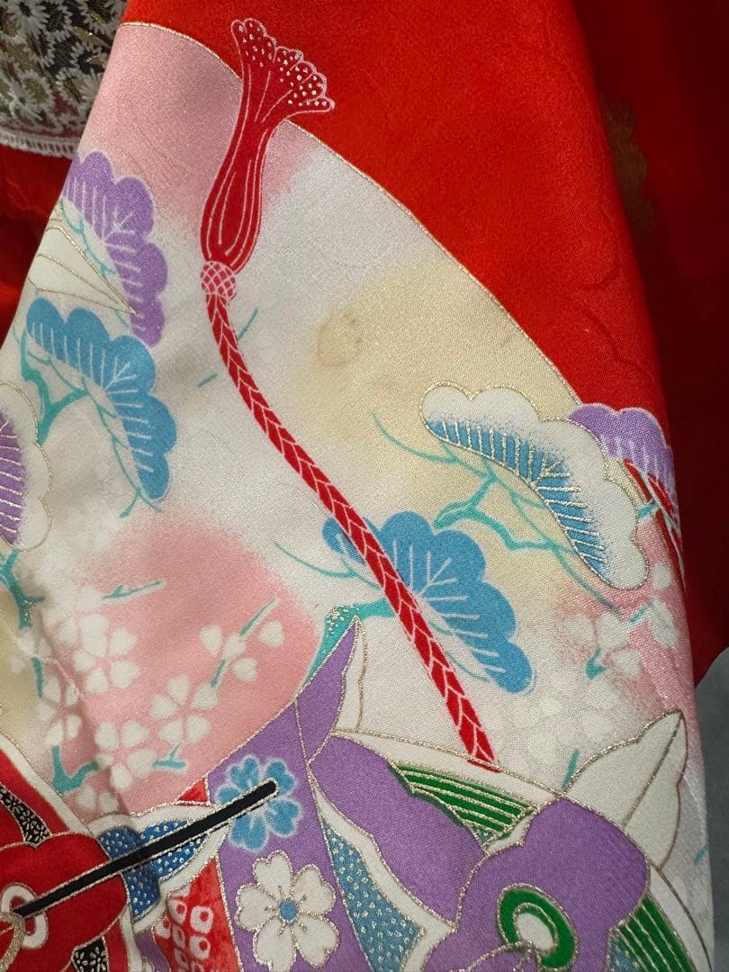 正絹　七五三　フルセット　金駒刺繍