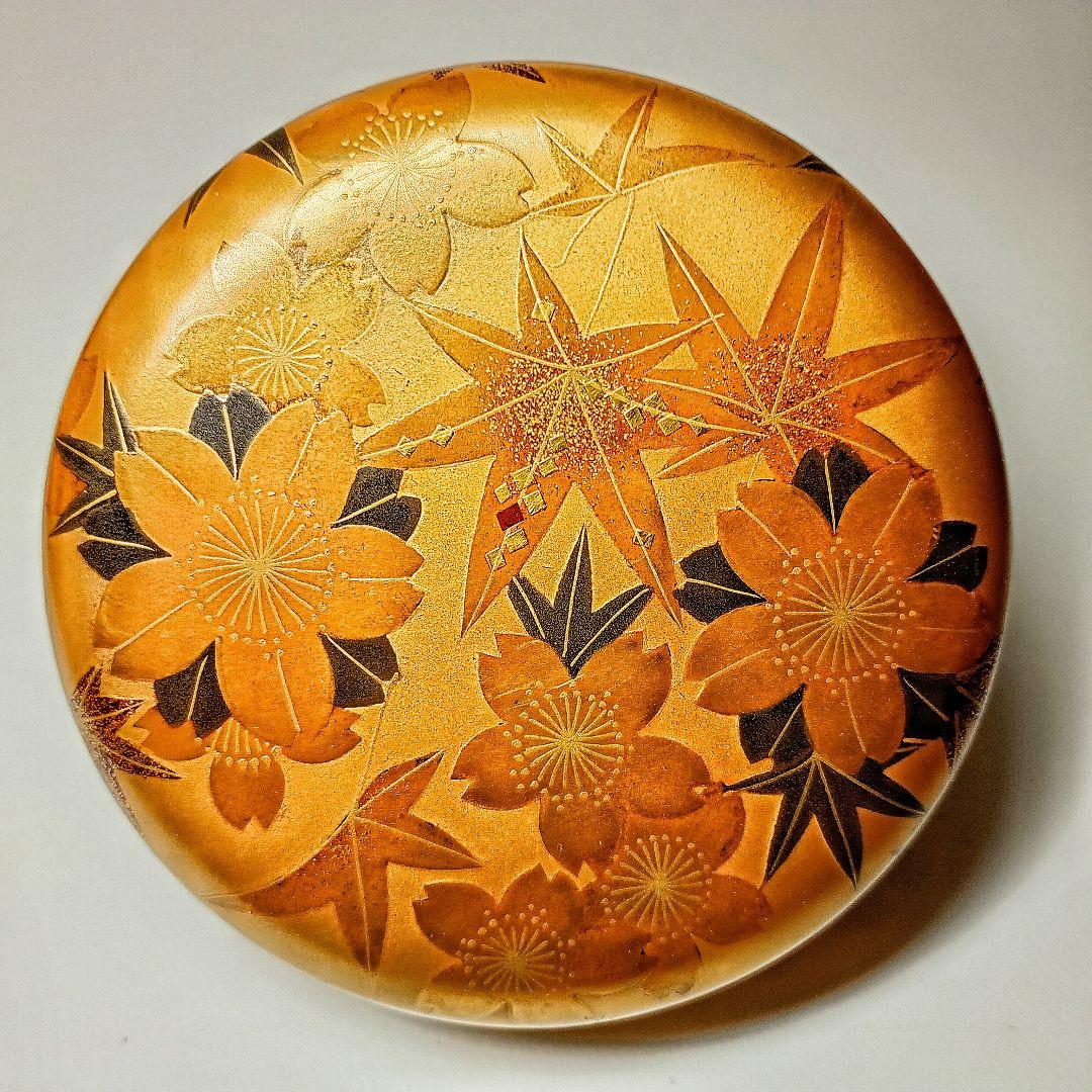 月峯作　総金地雲錦蒔絵　棗　共箱　茶道具