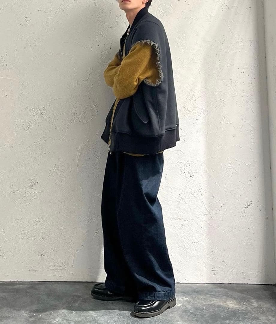 URU (ウル)｜ZIP UP VEST WOOL PONCH BURGUNDY