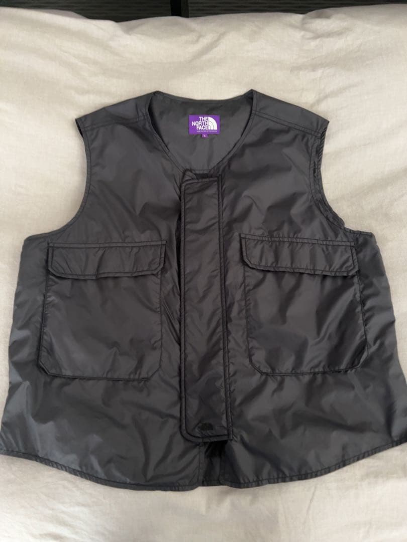 美品ザノースフェイスパープルレーベルマウンテン ウィンド ベスト黒L