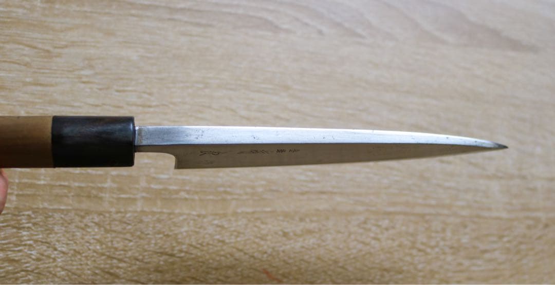 有次 出刃包丁 約15,5cm 木柄 水牛口