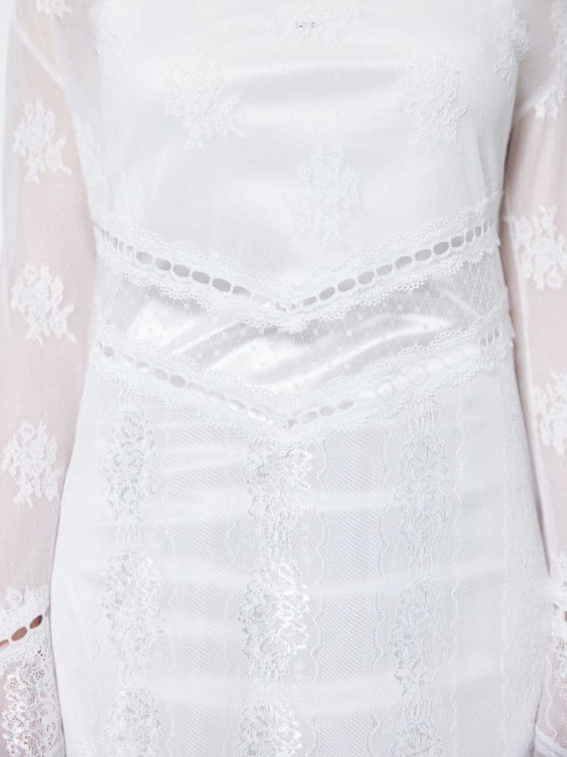 ワンピース neith. Veil Off-shoulder Dress(White)