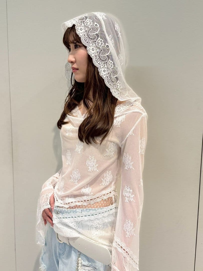 ワンピース neith. Veil Off-shoulder Dress(White)