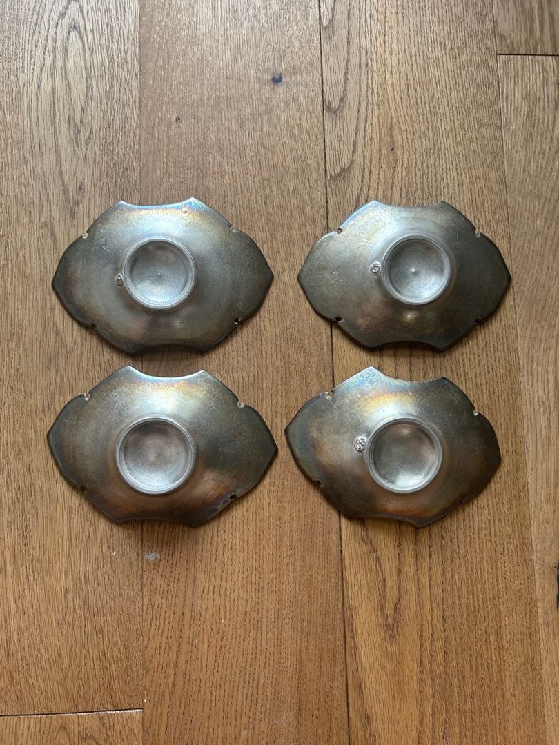 木下和美さん　陶器　金色の小皿4枚セット