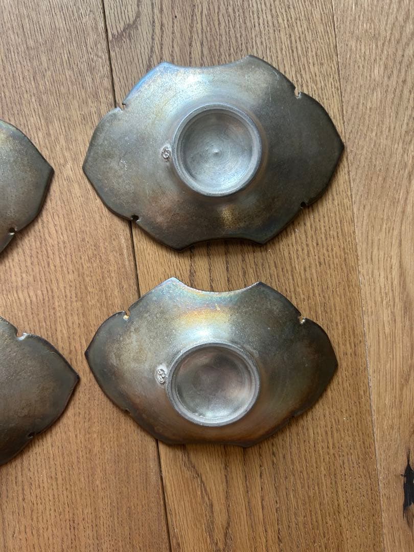 木下和美さん　陶器　金色の小皿4枚セット