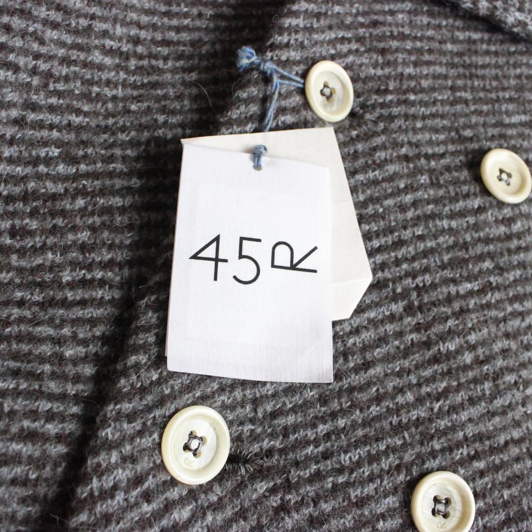 【新品タグ付き】45R ツイルKNIT PEA JACKET Fサイズ グレー