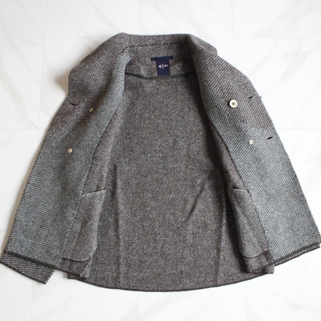 【新品タグ付き】45R ツイルKNIT PEA JACKET Fサイズ グレー