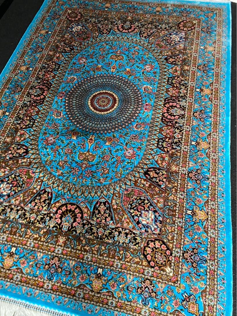 最高級希少作 ペルシャ絨毯 イラン クム産　シルク100% 手織り289万ノット