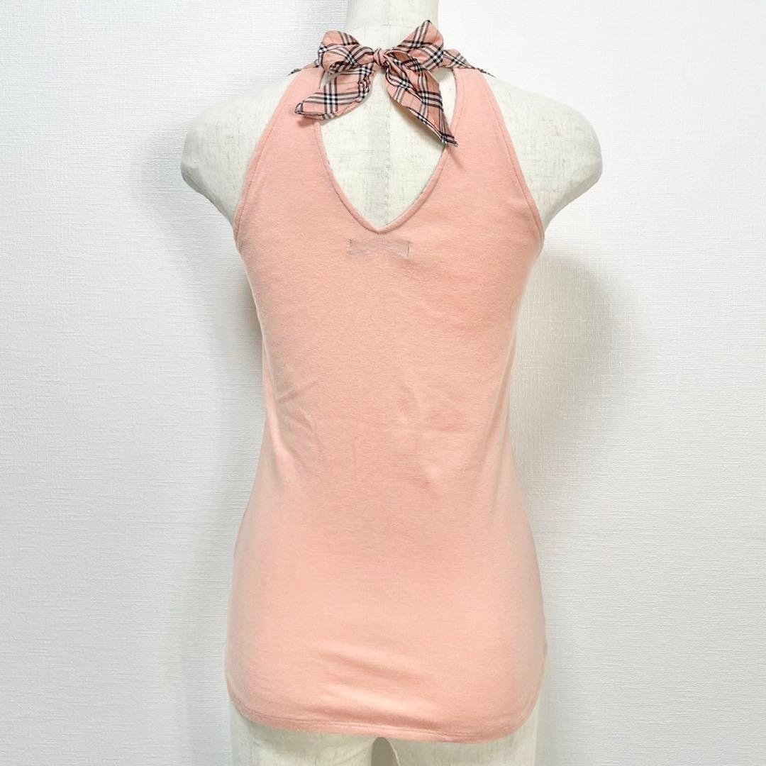 y2k❤️ BURBERRY BLUE LABEL ロゴ チェック ホルターネック