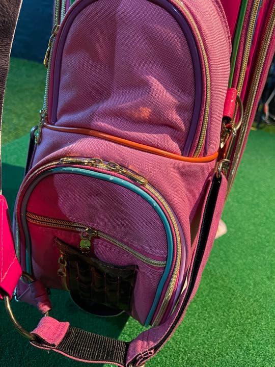 MARK&LONA キャディバック ピンク エナメル