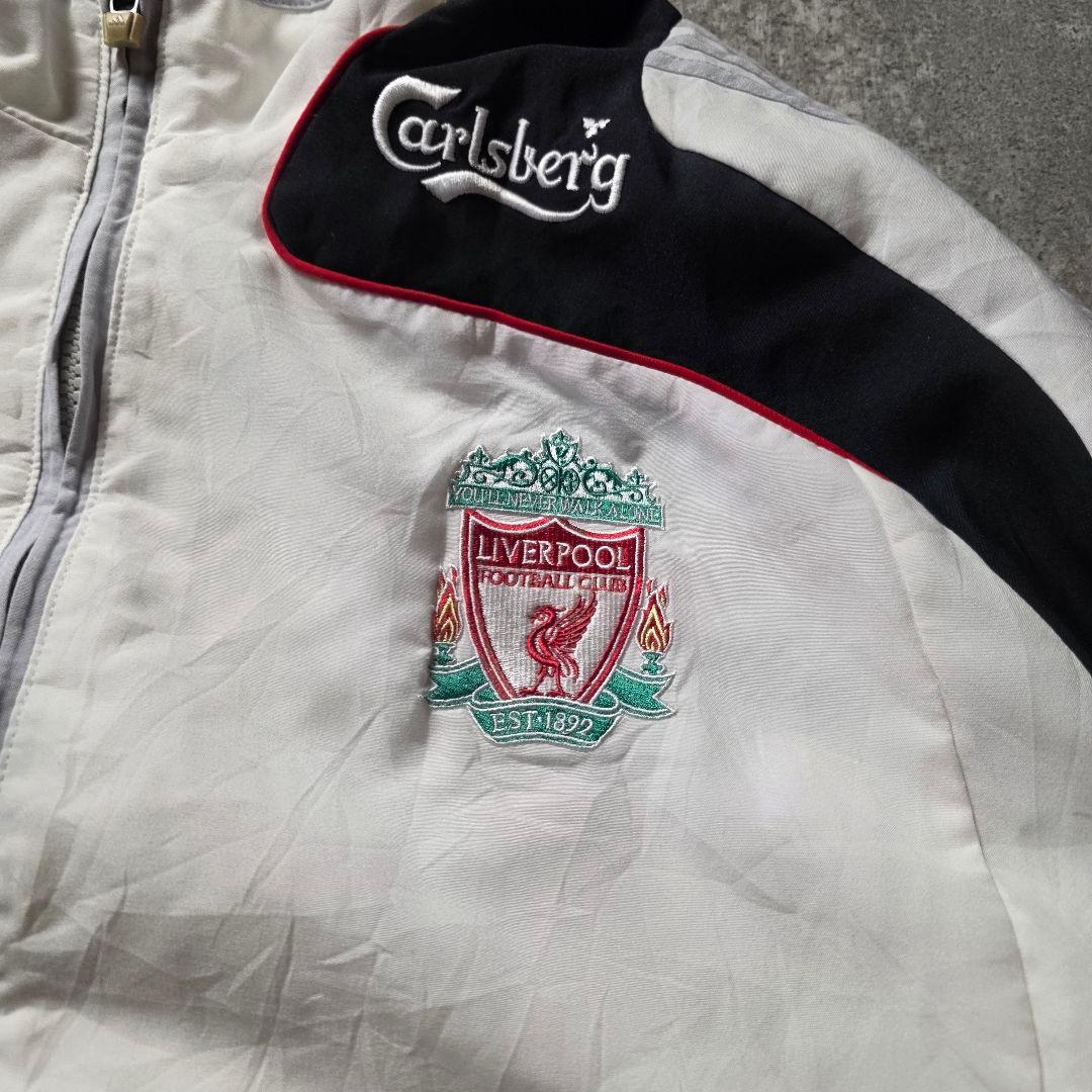 adidasアディダスリヴァプールナイロンジャケットドローコード刺繍ロゴサッカー