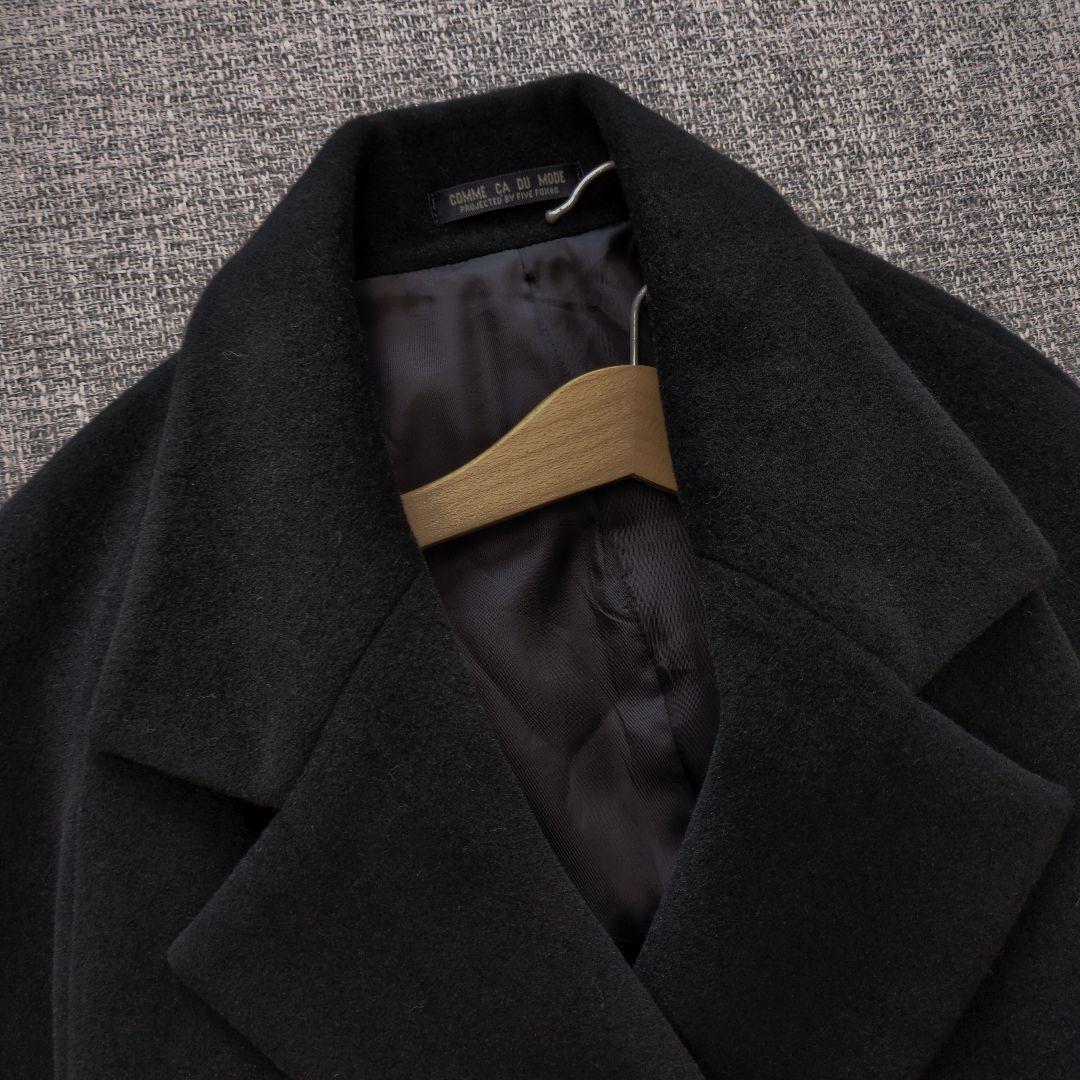 コムサデモード　アンゴラウール　ダブルブレストコート　ゆったり　ベルト付き