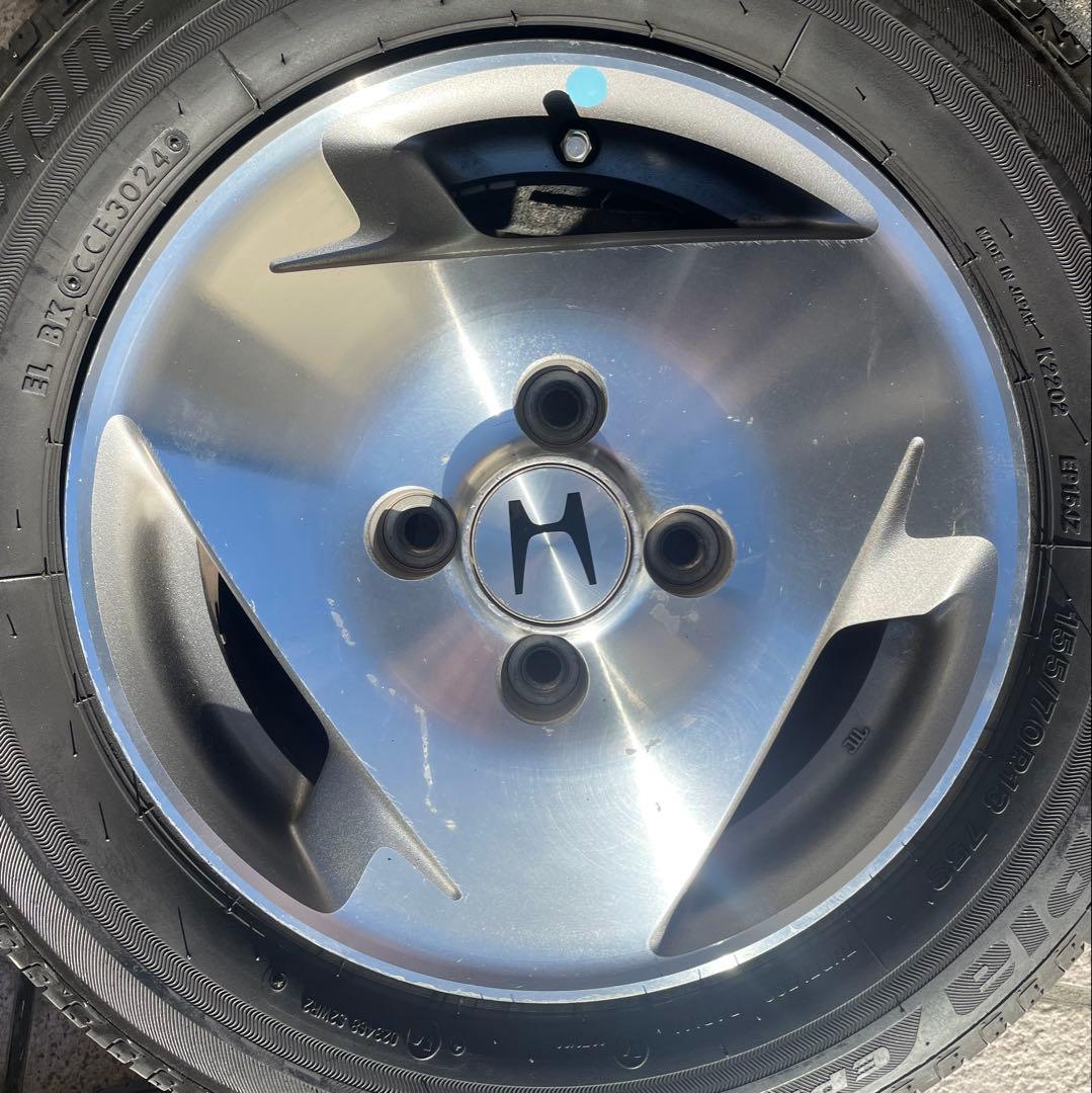 ヤ*ん様 ★ HONDAホンダバモス純正アルミホイールブリヂストンエコピアセット