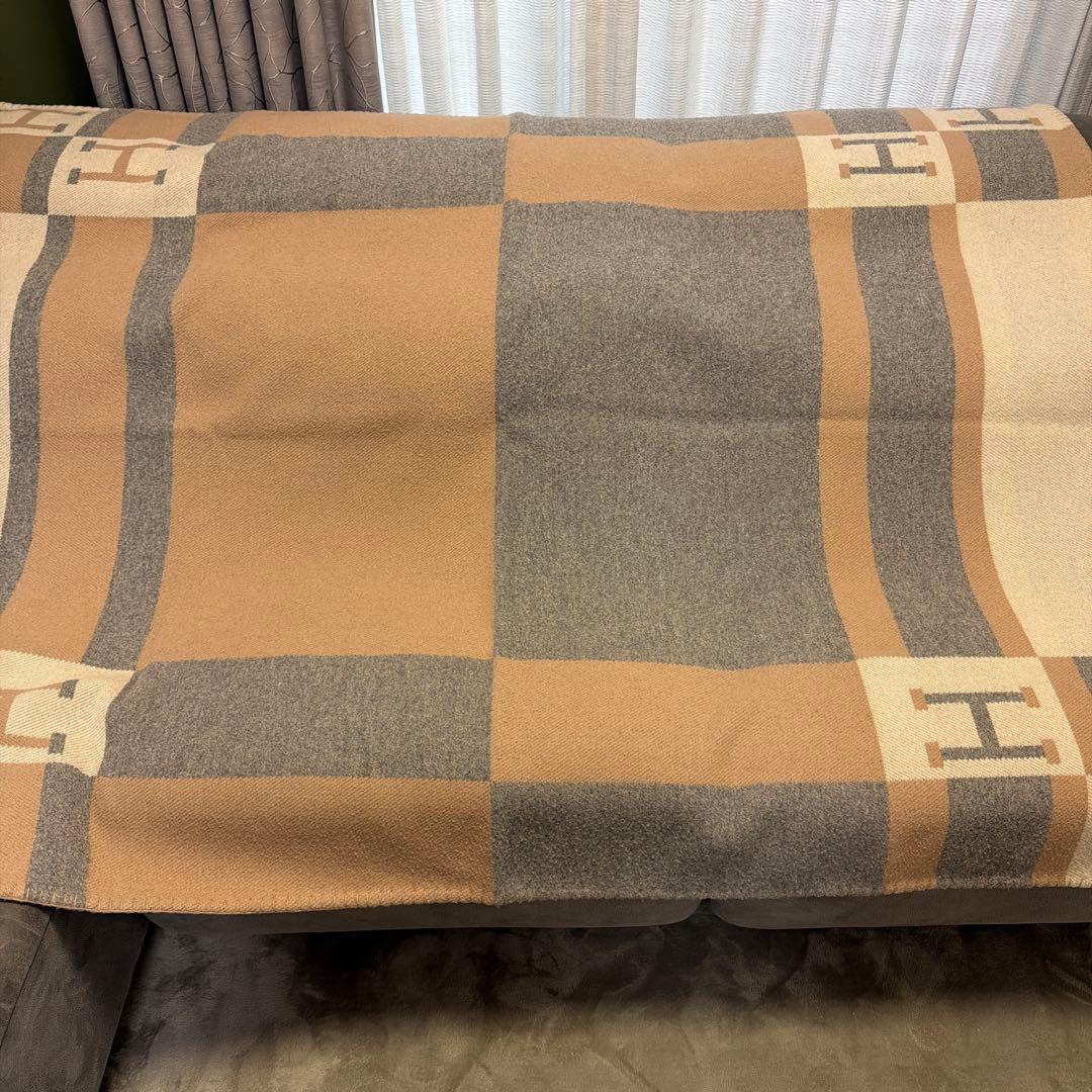 【HERMÈS】エルメス ブランケット プレード アヴァロン カシミヤ