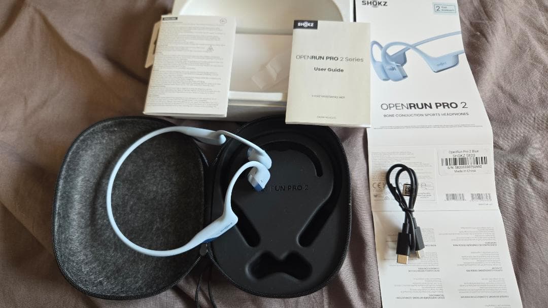 試用のみ「Shokz OpenRun Pro 2」 ブルー/骨伝導イヤホン