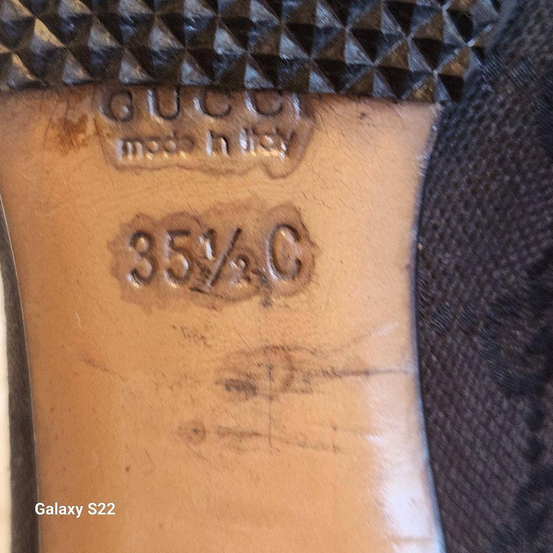 GUCCIグッチGGマーク柄 黒ロングブーツ