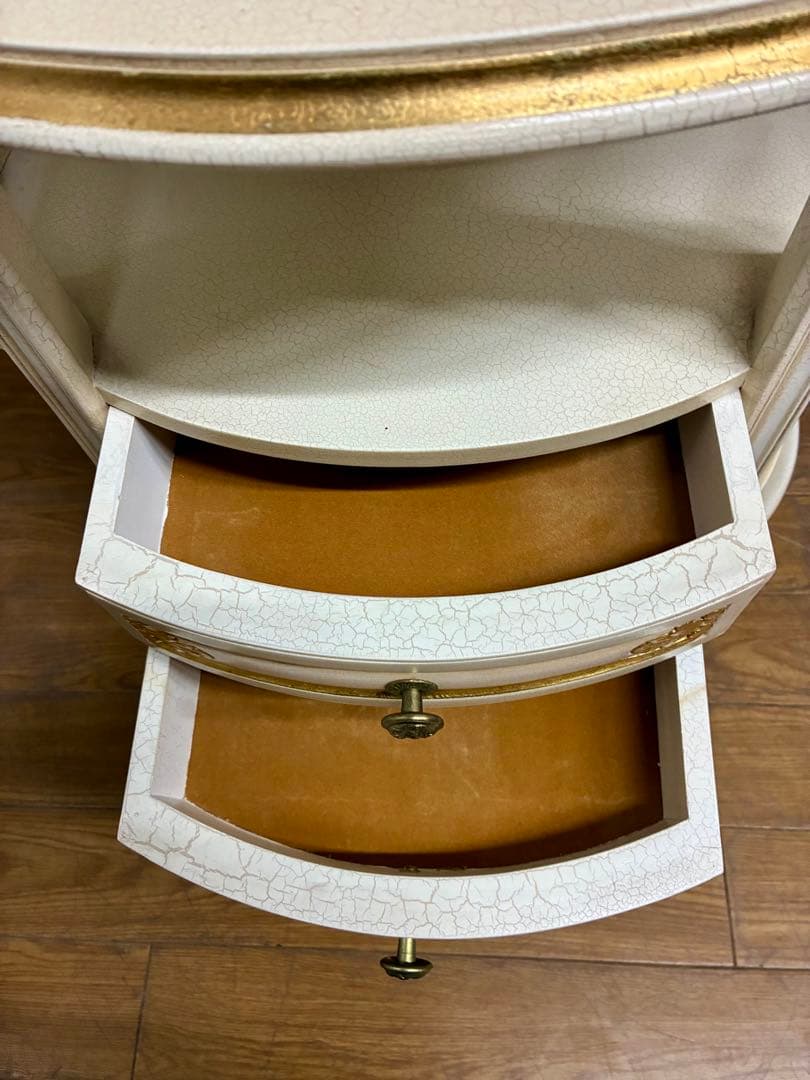 管386☆イタリア製☆ロココ調☆姫系☆ヒビ加工☆サイドテーブル☆コンソール