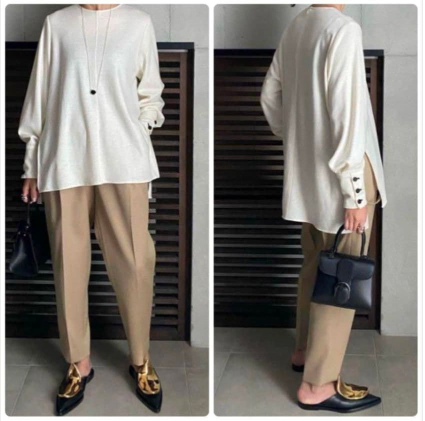 LOHEN ローヘン ウール ボリュームスリーブ ブラウス アイボリー F